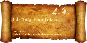 Lábdy Henrietta névjegykártya